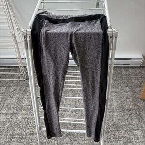 Gray and Black Active Leggings - Performance Stretch Bottoms
